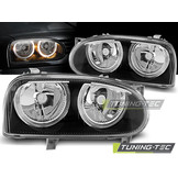 Koplampen geschikt voor VW Golf 3 09 91-08 97 Angel Eyes zwart