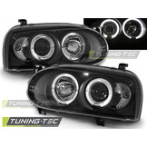 Koplampen geschikt voor VW Golf 3 09 91-08 97 Angel Eyes zwart
