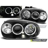 Koplampen geschikt voor VW Golf 4 09 97-09 03 Angel Eyes zwart