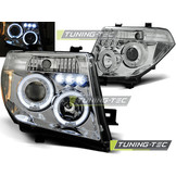 Koplampen dual halo rims geschikt voor Nissan Navara D40/Pathfinder 05-10 Angel Eyes chroom