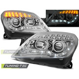 Koplampen met parkeerlicht geschikt voor Opel Astra H 03 04-10 chroom