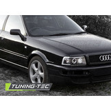 Koplampen dual halo rims geschikt voor Audi 80 B4 09 91-04 96 Angel Eyes zwart