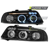 Koplampen dual halo rims geschikt voor Audi A4 01 99-09 00 Angel Eyes zwart