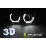 Koplampen dual halo rims geschikt voor BMW E39 09 95-06 03 zwart