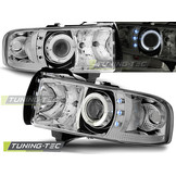 Koplampen geschikt voor Dodge Ram 94-01 Angel Eyes chroom