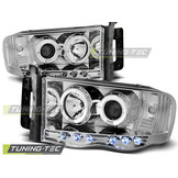 Koplampen dual halo rims geschikt voor Dodge Ram 02-06 Angel Eyes chroom