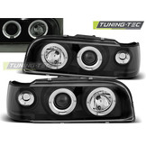 Koplampen geschikt voor Volvo 850 92-12 96 Angel Eyes zwart