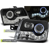 Koplampen met parkeerlicht geschikt voor Fiat Panda 03-12 zwart