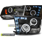 Koplampen dual halo rims geschikt voor Dodge Ram 09-11 Angel Eyes zwart