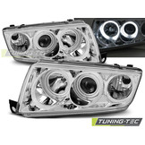 Koplampen geschikt voor Skoda Fabia I 12 99-08 Angel Eyes chroom