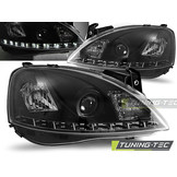 Koplampen met parkeerlicht geschikt voor Opel Corsa C 11 00-09 06 zwart