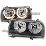 Koplampen dual halo rims geschikt voor VW Vento 01 92-08-98 Angel Eyes zwart