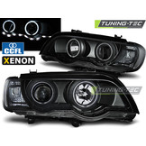 Koplampen xenon geschikt voor BMW X5 E53 09 99-10 03 Angel Eyes zwart