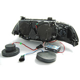 Koplampen dual halo rims geschikt voor BMW E39 09 95-06 03 Angel Eyes zwart CCFL