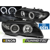 Koplampen xenon geschikt voor BMW E46 04 03-06 coupe cabrio Angel Eyes CCFL zwart