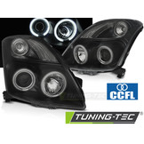Koplampen geschikt voor Suzuki Swift 05 05-10 CCFL Angel Eyes zwart