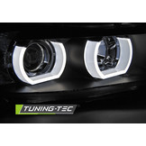 Koplampen dual halo rims geschikt voor BMW E90/E91 03 05-08 08 3D U-Type zwart