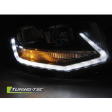 Koplampen dagrijlicht geschikt voor VW T6 15- zwart LED tru DRL