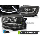 Koplampen dagrijlicht geschikt voor VW T6 15- zwart LED tru DRL