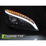 Koplampen met parkeerlicht geschikt voor Mercedes W204 07-10 zwart H7