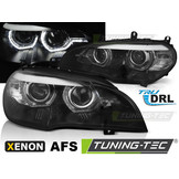 Koplampen xenon geschikt voor BMW X5 E70 07-10 AE DRL LED zwart afs HID