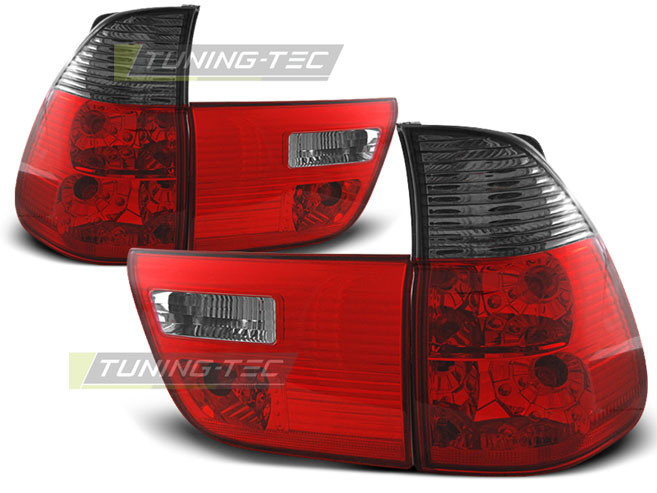 Achterlichten geschikt voor BMW X5 E53 09 99-06 rood smoke