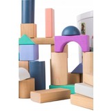 Houten blokkenset met handige emmer 100 stuks muti-gekleurd