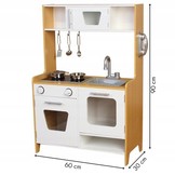 Houten kinderkeuken wit 60x30x90 cm met lichtjes en kookgeluiden