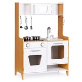 Houten kinderkeuken wit 60x30x90 cm met lichtjes en kookgeluiden
