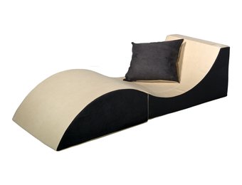 Relax sofa opvouwbaar beige & grijs