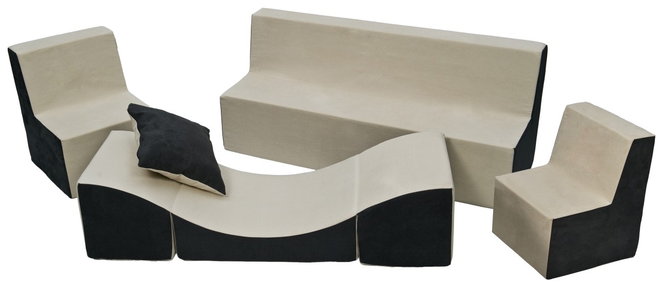 Peuter meubelset schuim uitgebreid beige & grijs