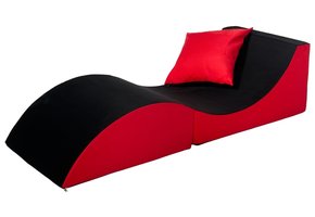 Relax sofa opvouwbaar zwart & rood