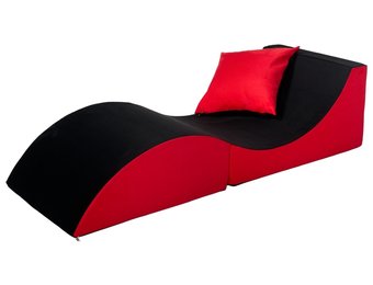Relax sofa opvouwbaar zwart & rood