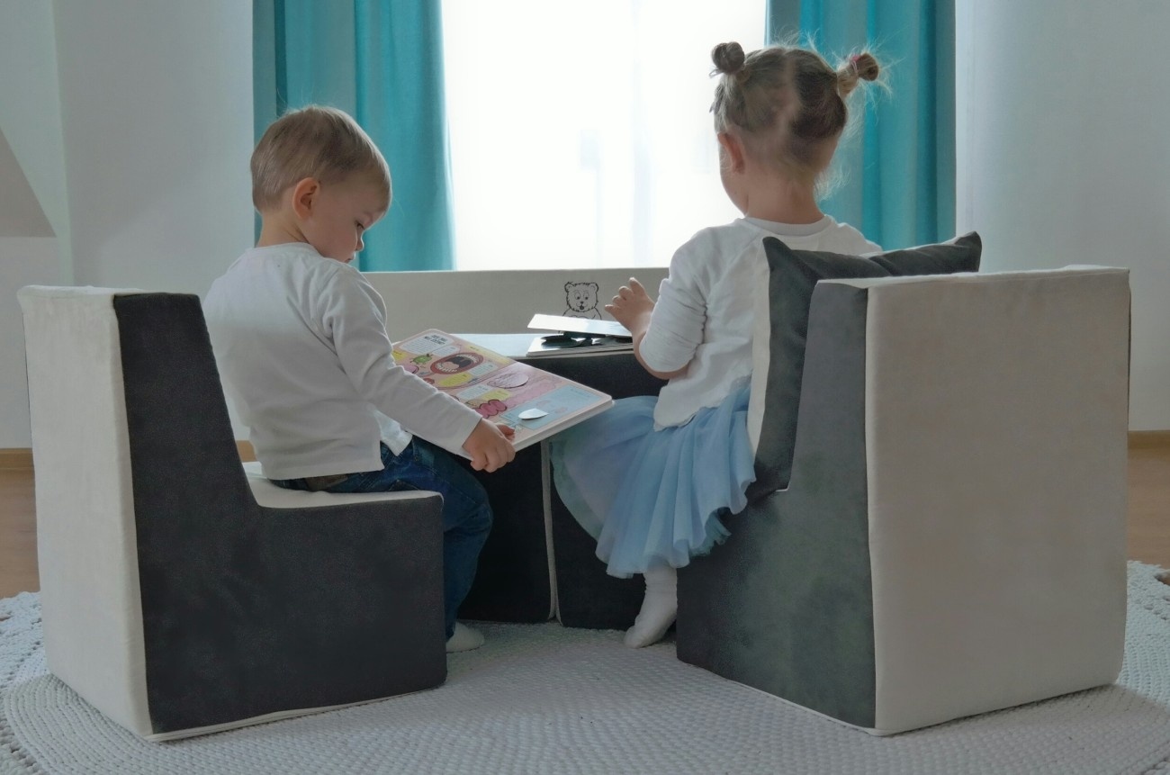 Kinderstoel schuim blauw