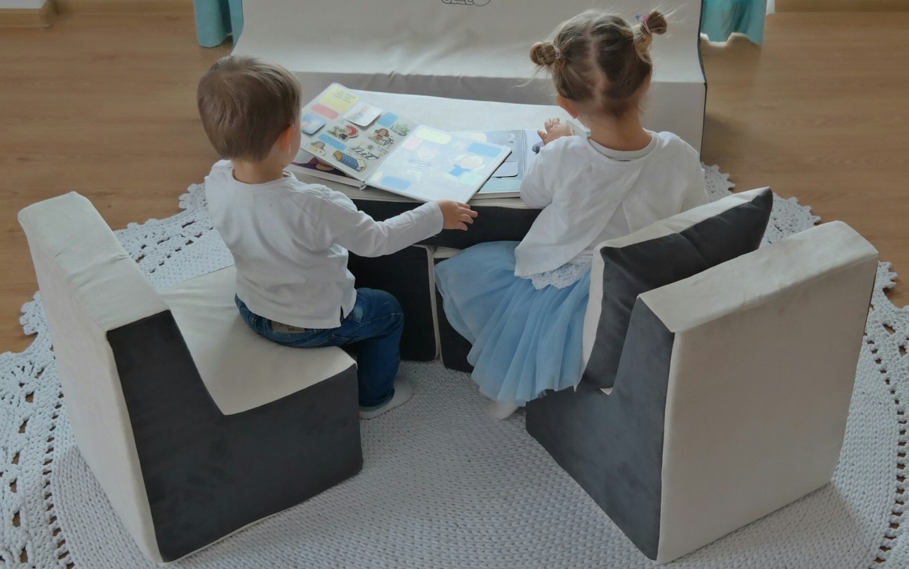 Kinderstoel schuim blauw