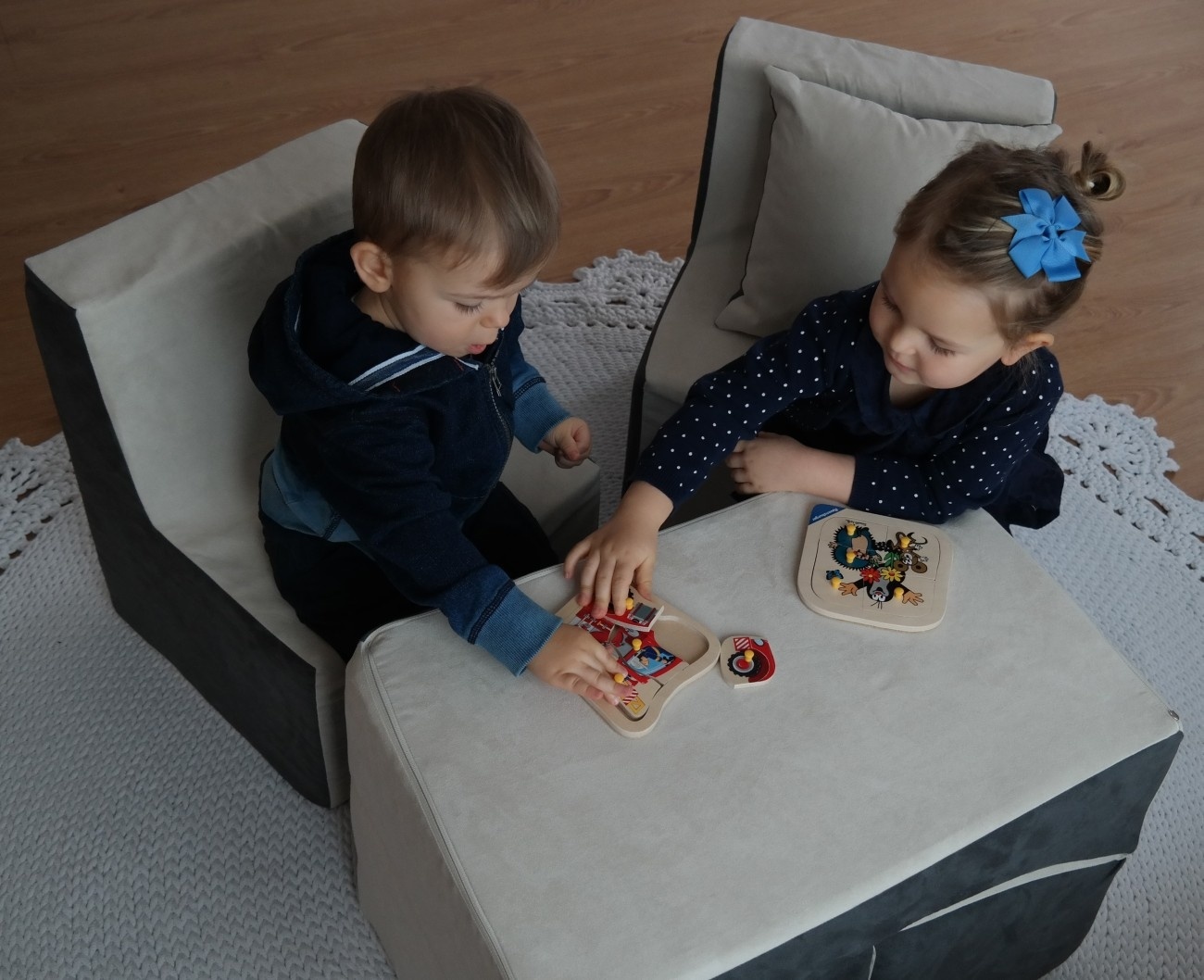 Kinderstoel schuim blauw