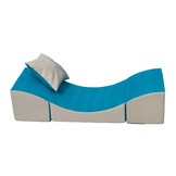 Kinder relaxstoel meubel schuim blauw & beige