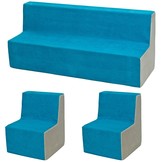 Schuim meubelset peuter uitgebreid blauw & beige