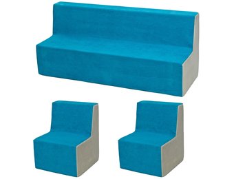 Schuim meubelset peuter uitgebreid blauw & beige