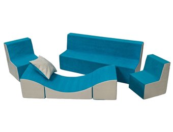 Peuter meubelset schuim uitgebreid blauw & beige