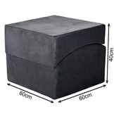 Sex sofa opvouwbaar grijs