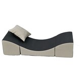 Kinder relaxstoel meubel schuim grijs & beige