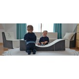 Kinder relaxstoel meubel schuim grijs & beige