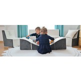 Kinder relaxstoel meubel schuim grijs & beige