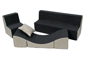 Schuim meubelset peuter compleet grijs & beige