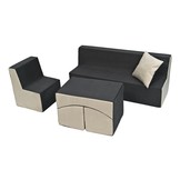 Schuim meubelset peuter compleet grijs & beige