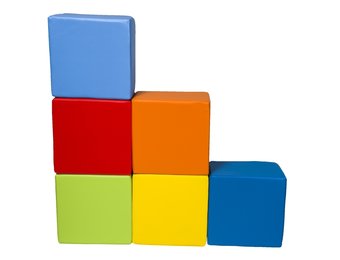Schuimblokken bouwblokken 6 delige set meerdere kleuren