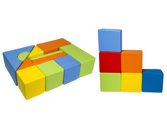 Schuimblokken bouwblokken 17 delige set meerdere kleuren