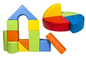 Schuimblokken bouwblokken 15 delige set meerdere kleuren