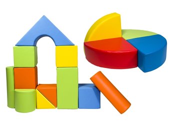 Schuimblokken bouwblokken 15 delige set meerdere kleuren